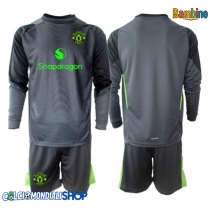 Maglie da calcio Manchester United Portiere Seconda Maglia Bambino 2025-26 Manica Lunga + Pantaloni corti)